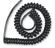 Best Price Square CABLE, MAINS, COILED, 1.25MM 15/X/9 BLACK 13A By PRO POWER