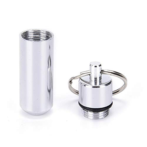 Storage Boxes & Bins - 1pc Waterproof Aluminum Medicine Pill Box Case Storage Drug Organizer Keychain Tablet Pillbox - Boxes Storage Bins Organizers Storage Boxes Bins Stash Aluminum Waterpr