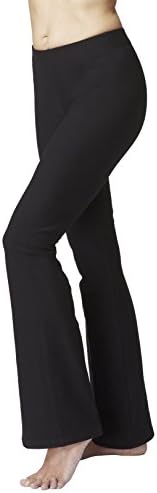 TLC Sport UK Women's Figure Firming Slimming Shaping Waisted Bootcut Bootleg Yoga Pants Black