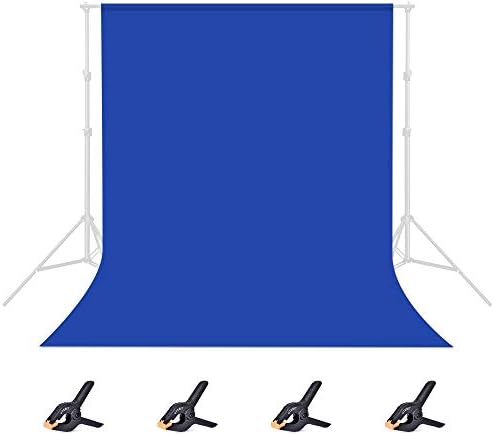 Utebit 背景布 ブルー 1 8m X 2 8m 撮影用 背景シートバックペーパー 布 シワが出来やすくない バックスクリーン 暗幕 バック紙 撮影 無反射 青 ポール対応 写真背景纸 背景スタンド スクリーン背景幕 人物 商品 撮影ビデオ スタジオ用 180 280 Cm ポリエステル製