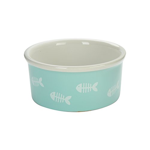 Signature pets treats cat bowl, small, aqua fish