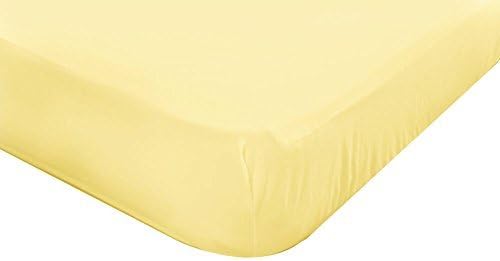 Jersey Knit Fitted Sheet for Cot Bed (75" X 33") (Yellow)