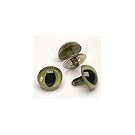 9mm Green Cat Eyes - Bulk with metal washer - 100 pcs