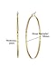 Classic Fashion Top Click Closure Stainless Steel Hoop Earrings (Thick: 2mm Diameter: 50mm, GOLD)