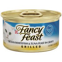 Case of Fancy Feast Grilled Ocean Whitefish & Tuna Feast in Gravy Cat Food (24 Total) (1)