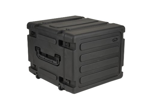 SKB 8U Shock Mount Rack, with Wheels, Handle, TSA Trigger Latches
