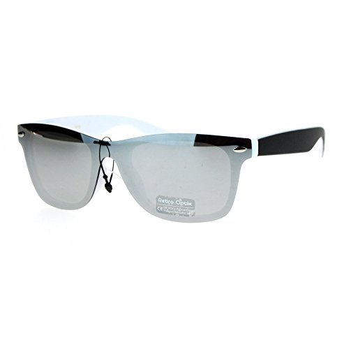 Rimless Style Sunglasses Square Horn Rim All Mirror Front Matte Frame (white, 60)