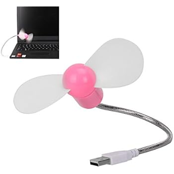 DECVO Mini Mobile USB Powered Cooling Fan Flexible Goose Neck Air Blower for Desktop PC Computer Laptop Notebook Tablet 1 Pack (Pink)