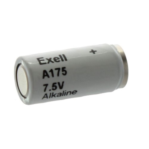 Exell Battery A175 Alkaline 7.5V Battery TR175, MN175, 1501, White/Silver Exell Battery A175 Alkaline 7.5V Battery TR175, MN175, 1501, White/Silver
