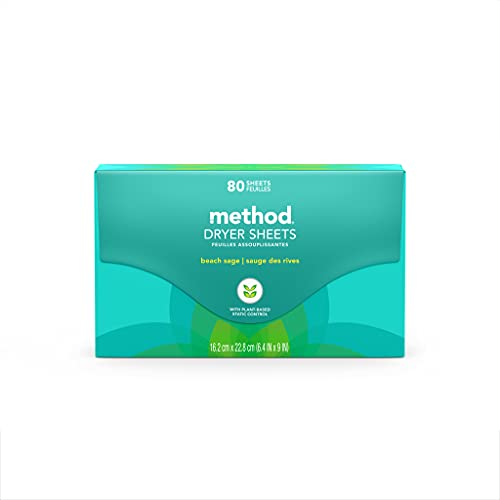 Method Dryer Sheets, Beach Sage, 80 Sheets, 1 pack, Packaging May Vary