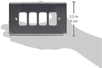 MK Grid Plus K3434BRC 4-Module Grid Frontplate - Brushed Chrome, Gold - Image 3