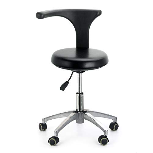 AZDENT Ergonomic Medical Doctor Stool Dentist Swivel Rolling Chair with Back Foot Rest Adjustable Dentist Stool Dental Clinic Spa Massage Salon