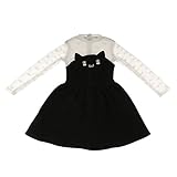 MonkeyJack Trendy Cat Face Frock Skirt Dress w/ Lace Sleeve for 1/3 BJD SD MSD DOD AS DZ Clothes Dress Up Black