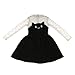 MonkeyJack Trendy Cat Face Frock Skirt Dress w/ Lace Sleeve for 1/3 BJD SD MSD DOD AS DZ Clothes Dress Up Black