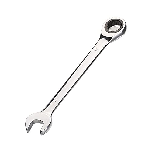 Aoktorkit Metric Tool Ratcheting Wrench 17MM,Professional Chrome Vanadium Ratchet Spanner Steel 72 Teeth 12 Point for DIY,Pipeline,Mecchanci Bicycle Repair and Home Maintance