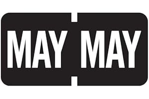 Doctor Stuff - File Folder Month Labels, May, Tab Products - TMLV Series Stickers, Black, 1/2" x 1", 500/Roll