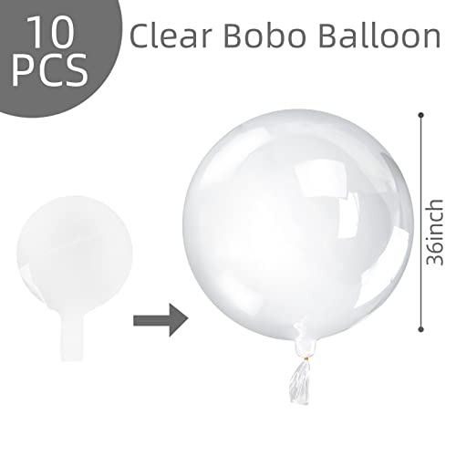 LOVESTOWN Large Bobo Balloon, 10PCS Fillable Balloons Bubble Balloons Big Clear Balloons for DIY Birthday Weddings School Activities Baby Shower Valentine\'s Day