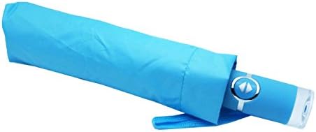 Sky Accessories Windproof Waterproof Anti-UV UPF 50 Sunproof Automatic Open/Close Travel Umbrella, with Lucite Handle, Cuff Case, Multiple Colors Available (Light Blue)