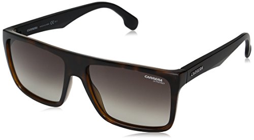 Carrera Men's Ca5039s Rectangular Sunglasses, Havana Matte Black/Brown Gradient, 58 mm