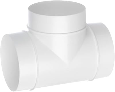 EUROPLAST 100mm 4 Inch T-Joint 3 Way Round PVC Ducting Connector Ventilation