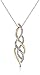 Amazon Collection 10K Yellow Gold Diamond Twist Pendant Necklace (1/4 cttw), 18