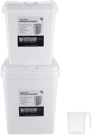 Amazon 米びつ 30kg ライスストッカ一 計量カップ付 蓋付 洗える 防虫防湿 お米 豆 穀物小麦粉 保存容器 密閉容器 キッチン収納 鮮度を保ち 高級感 キッチン用品 15 30kg 米びつ オンライン通販