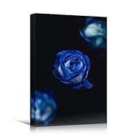 Canvas Wall Art Blue Petals Close Up Bedroom Close Up Colorful Floral Multicolor Petal Photography Romantics - 12x18 inches