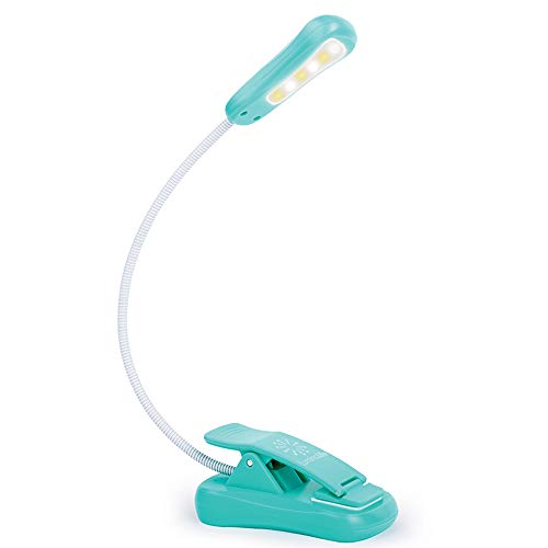 LuminoLite Rechargeable 7 LED Book Light, Reading Lights for Reading in Bed, 3000-6000K Dimmable 9 Brightness Levels, Up to 60 Hours Lighting. Perfect for Bookworms, Kids & Travel. (Tiffany Blue)