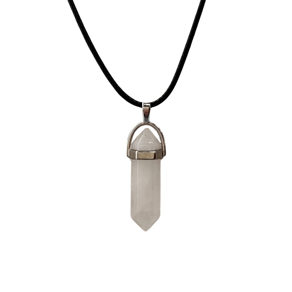 VIE Double Point Pencil Pendant, Black String (Clear Quartz) — image 1