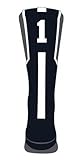 TCK Player Id Custom Number Crew Sock (#1 - Single Sock, Large)