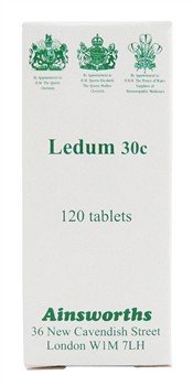 Ainsworths 30C Ledum Homoeopathic Remedy - Pack of 120 Tablets