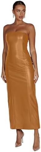 danna faux leather dress Amira Faux Leather Maxi Dress Black