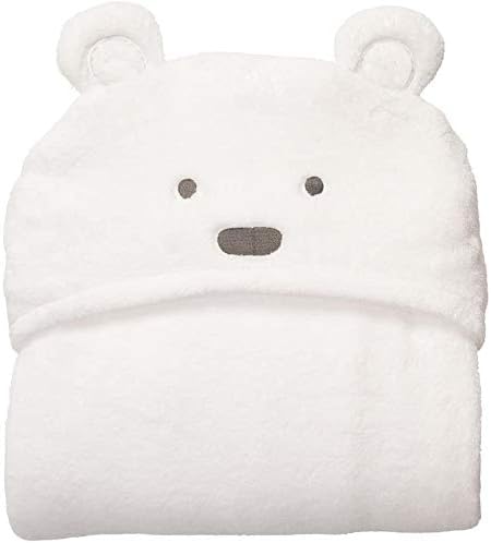 Hooded Baby Towel, Bath Wrap Blanket Soft Coral Fleece Animal Poncho for Newborn Girls Boys Bathrobe with Ears, Hypoallergenic, 0-24 months