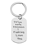 Sephilitone Daughter Son Gifts Driver Safe Keychain Because Your Mom Fucking Love You Pendant Christmas Valentine's Day Keyring New Driver Gift