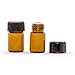 2 ml (5/8 dram) Amber Glass Essential Oil Bottle with Orifice Reducer and Cap- 12 Pack