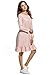 Meaneor Women Ruffles Hem Loose Solid Shift Dress Nude Medium
