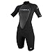 O'Neill Wetsuits Women's Reactor 2mm Short Sleeve Back Zip Spring Wetsuit, Black, 4