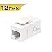 VCE UL Listed 12-Pack RJ45 CAT6 Keystone Coupler Female to Female Insert Coupler, UTP CAT6 Keystone Inline Coupler for Cat6 Cables