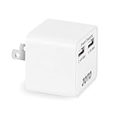 JOTO Dual Ports USB Wall Charger Power Adapter with Smart IC Intelligent High Speed Charging (17W/3.4A), Portable USB Travel Charger for Apple, Android and all other USB Powered Mobile Devices (2 Port USB Travel Charger) (White)