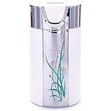 Heariao New Carbon Fiber Car Ashtray, Ashtray for Car That Can be Clamped to Air Vent, Portable Cigarette Smokeless Car Ashtray with Led Lights Indicator Fit Most Car Cup Holder (White)