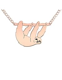 Happy Kisses - Colgante con diseño de perezoso con texto en inglés "What's The Rush", color plateado, dorado y rosa