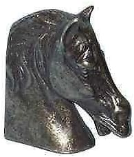 Horse Head Bookends Heavy Burnished Brass Shelf Bookcase