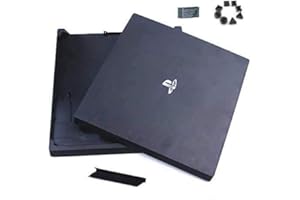 JMXLDS New Replacement Top Upper & Bottom Cover Full Housing Shell Case Cover for PS4 Pro Console Black