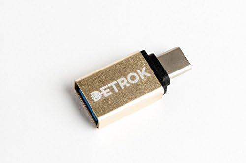USB Type-C to USB 3.0 Adapter (USB-C) (Gold) for new MacBook Pro, MacBook 12", Chromebook Pixel, USB-C Phones, Nintendo Switch, etc. - Sturdy, slim design