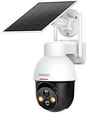 Solar Security Camera Wireless Outdoor - 2K Resolution WiFi Camera with Pan Tilt 360° View, Spotlight, Color Night Vision, 2-Way Talk, Human Detection, Cloud/SD Video Surveillance - DEKCO DC9E
