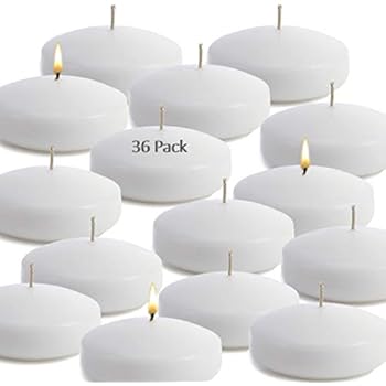 CandleNScent Unscented Floating Candles | Large 3 Inch - Fits in 3 Inch Vase and Above | White| Floats On Water | Pack of 36