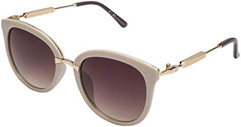 Beige Plastic Women's Over-Size Square Sunglasses