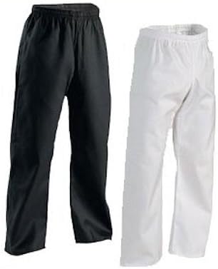ProForce Gladiator Student 6oz. Martial Arts-Karate Deluxe Pants (Elastic Waist) WHITE (White, size 2-5'2" 125lbs)