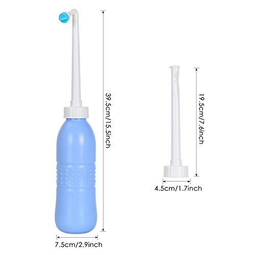 Hairby Portable Bidet Sprayer, Travel Bidet 22 oz (650ml) with Hand Held Bidet Bottle for Personal Cleansing Use Extended Nozzle, Toilet Bidet Shower with Travel Bag(Blue)