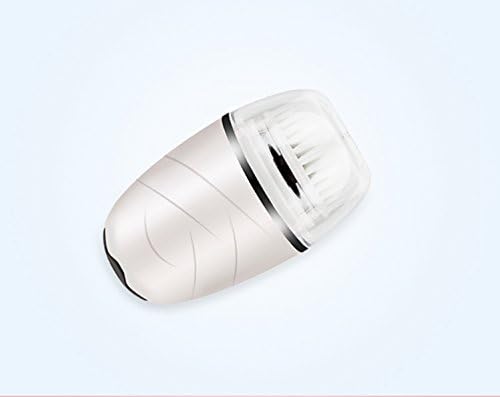2018 Portable Egg/Ball Shape Rechargeable Facial cleansing Brush Set for Skin Cleaning and Exfoliating with 3 Different Cleansing Brush Head (White)